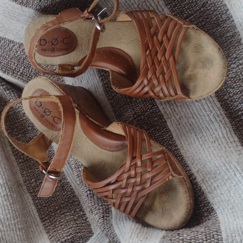 B. o. C. Cork wedge strap sandals
